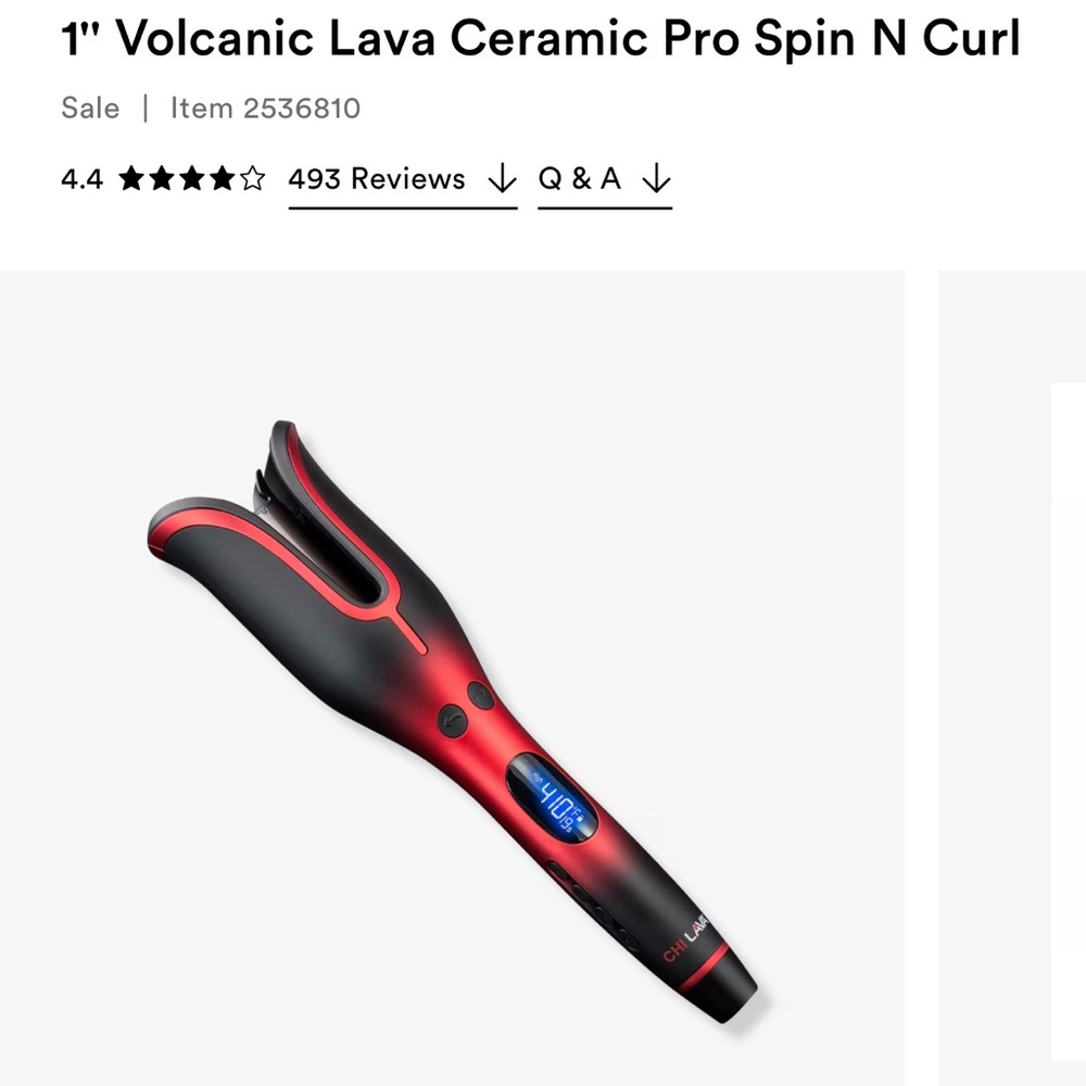 1” CHI volcanic lava curling iron used twice